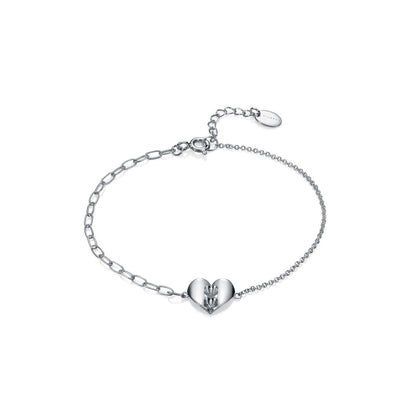 VICEROY JEWELS Mod. 61065P100-36 silver lady's bracelet with heart charm, quartz analog, water resistant, official packaging included.