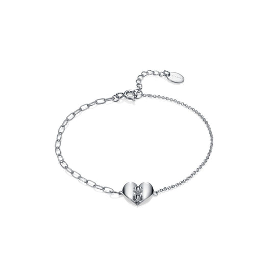 VICEROY JEWELS Mod. 61065P100-36 silver lady's bracelet with heart charm, quartz analog, water resistant, official packaging included.