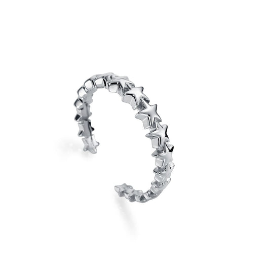 VICEROY JEWELS Mod. 61075A015-00 silver 925° ladies ring with star design, quartz analog dial, and 30mm case, in official box.