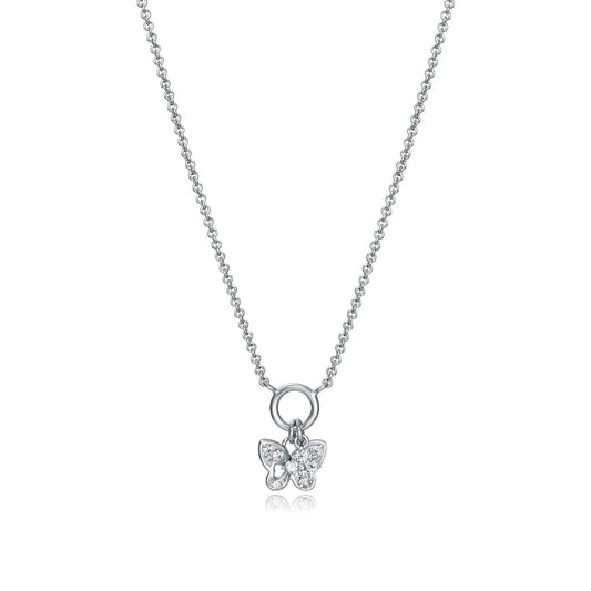 VICEROY JEWELS Mod. 85023C000-38: Lady's silver necklace with butterfly pendant, quartz movement, 28mm case, 5 ATM water resistance.