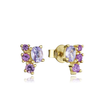 VICEROY JEWELS Mod. 9129E100-37 lady earrings with purple gemstones, silver 925°, quartz analog multifunction, water-resistant 10 ATM