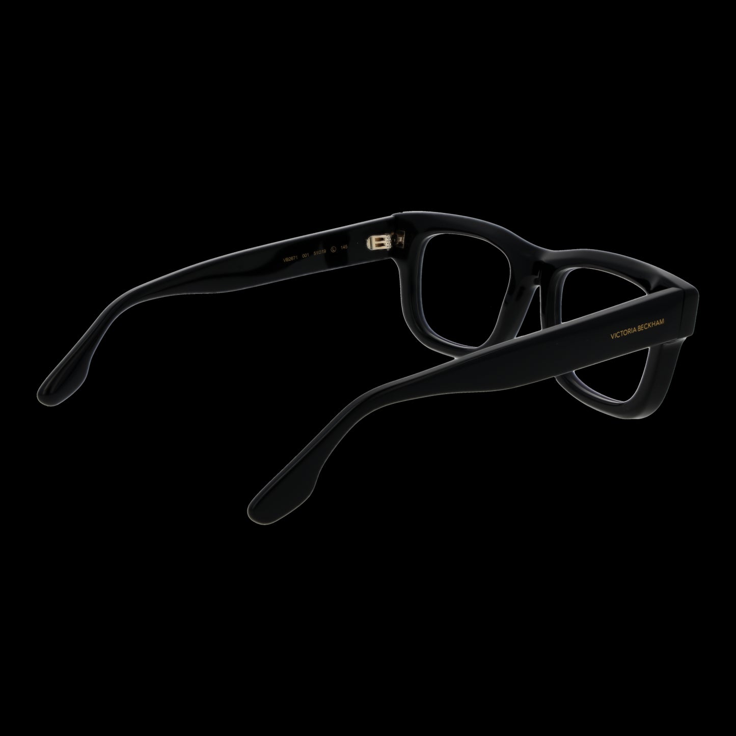 VICTORIA BECKHAM MOD. VB2671 51001 eyeglasses for ladies, black color, side view showcasing frame design.
