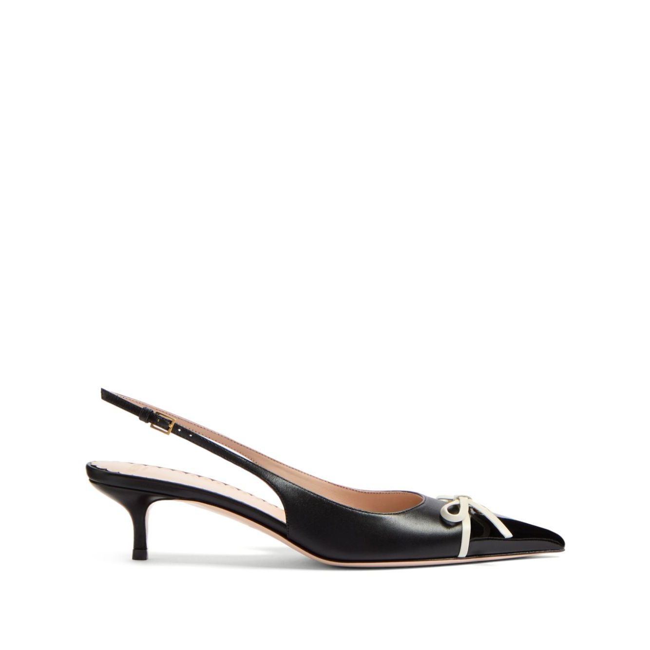 Valentino Garavani Bepointy 45mm Patent Leather and Kid Slingback Pumps