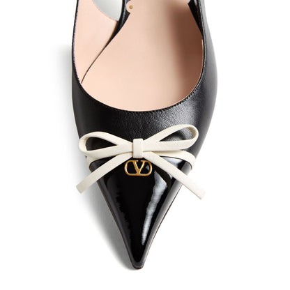 Valentino Garavani Bepointy 45mm Patent Leather and Kid Slingback Pumps