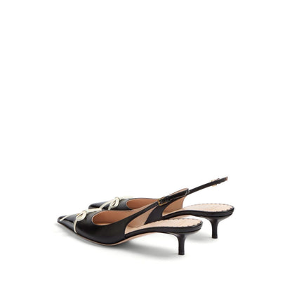 Valentino Garavani Bepointy 45mm Patent Leather and Kid Slingback Pumps