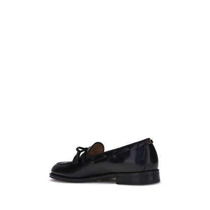 Valentino Garavani Black Calf Leather Bos Taurus Slip-On Loafers