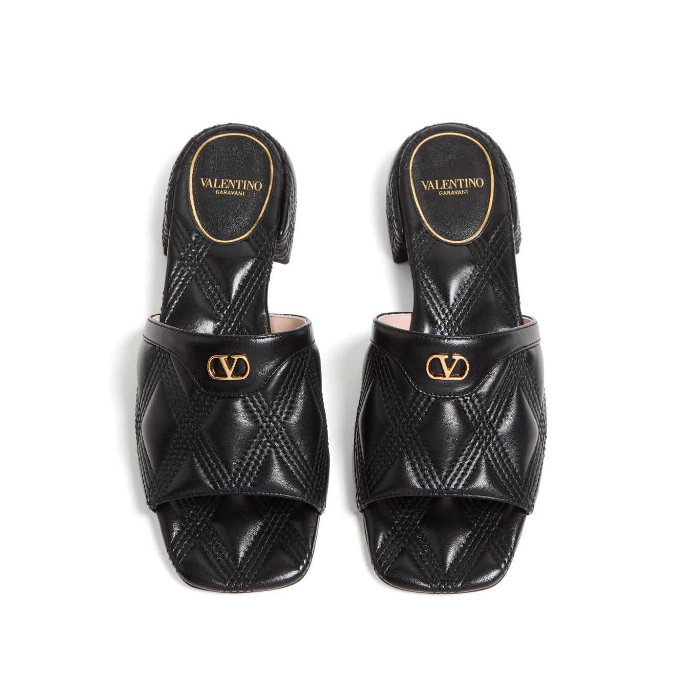 Valentino Garavani Quiltie 67 Slide Sandal in 60mm Quilted Nappa Leather