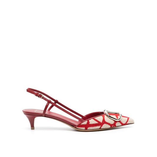Valentino Garavani Red Leather Mid Heel Pumps