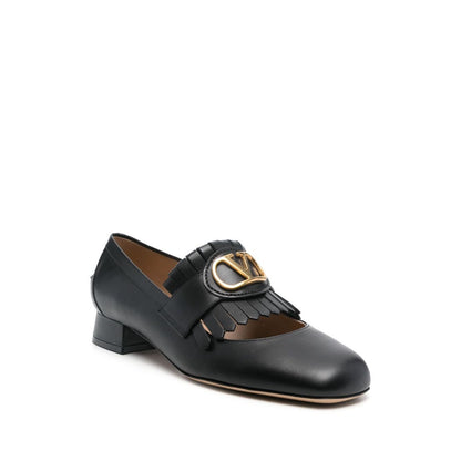 Valentino Garavani Vlogo Signature Calfskin Fringe Sabot Moccasin 25mm