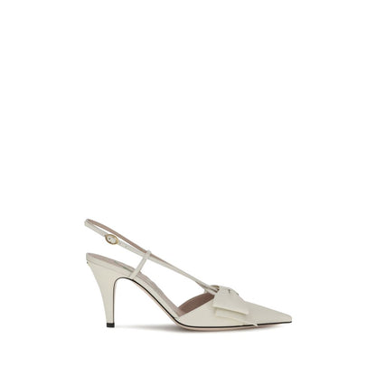 Valentino Garavani White Calf Leather Bos Taurus High Heel Pumps