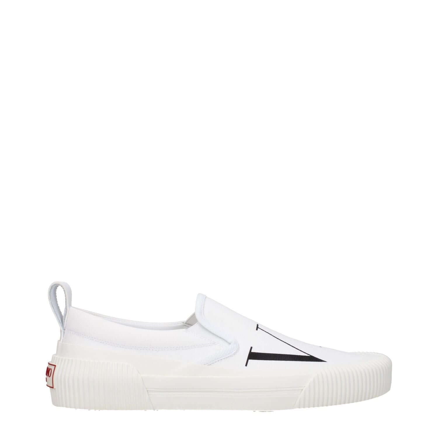 Valentino Garavani White Fabric Slip-On Loafers