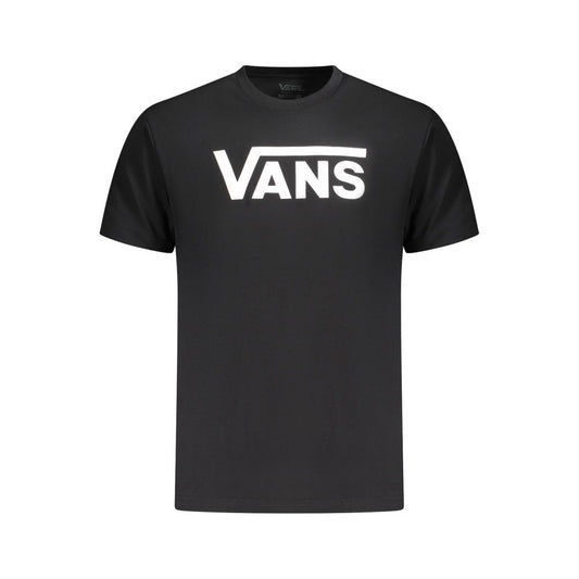Vans Black Cotton T-Shirt with short sleeves, classic fit, crew neck, and logo print.