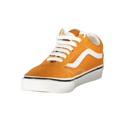 Vans Orange Polyester Sneaker, sports shoe with laces, Old Skool, contrasting details, logo