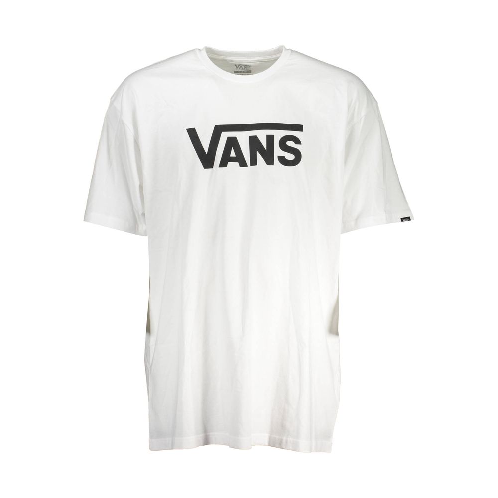 Vans White Cotton Men T-Shirt with iconic logo, classic crew neck design, and comfortable soft cotton fabric for skater style.