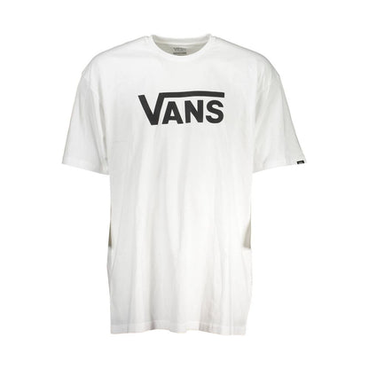 Vans White Cotton Men T-Shirt with iconic logo, classic crew neck design, and comfortable soft cotton fabric for skater style.