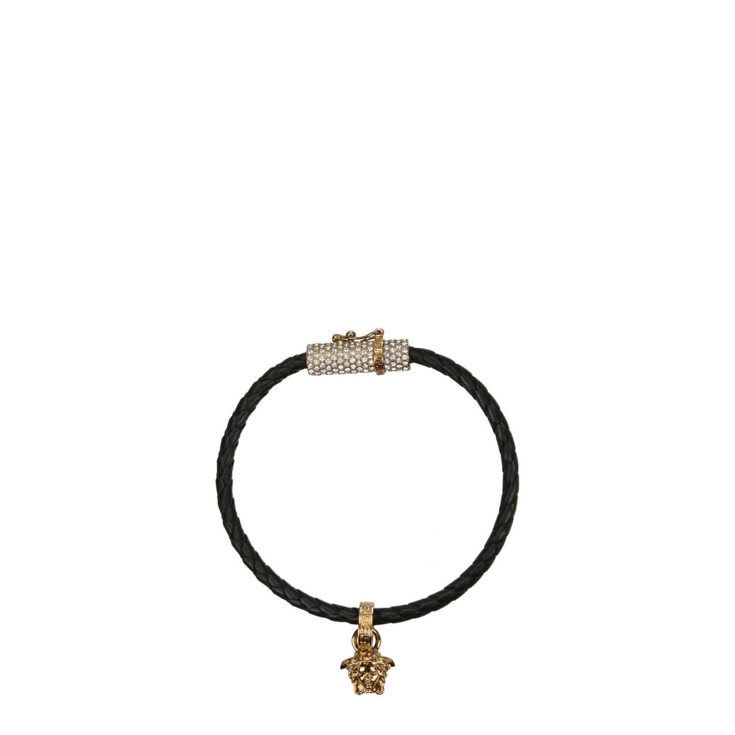 Versace Black Leather Bracelet
