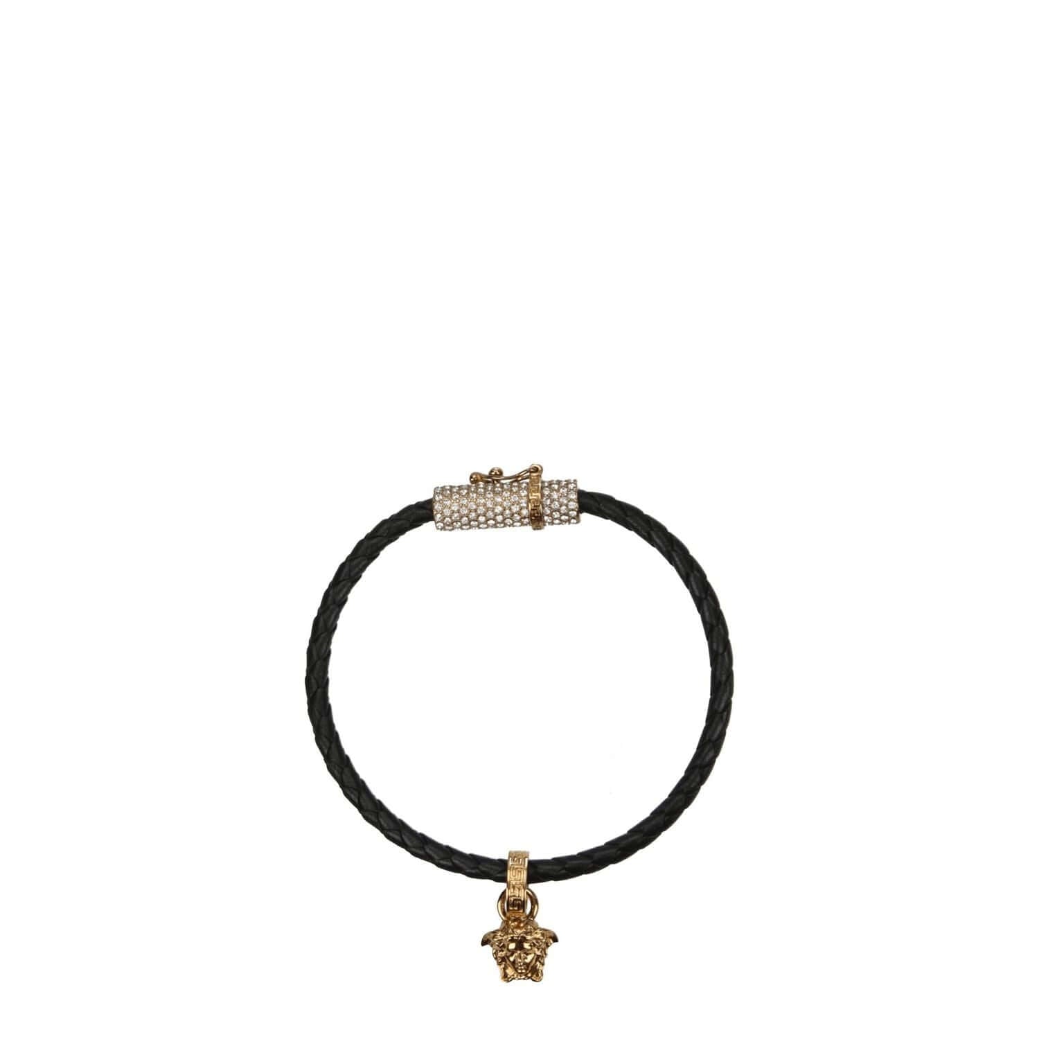 Versace Black Leather Bracelet