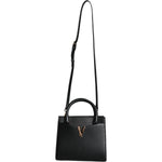 Versace Black Small Leather TopHandle Shoulder Crossbody Bag Versace Dark Slate Gray