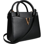 Versace Black Small Leather TopHandle Shoulder Crossbody Bag Versace Black