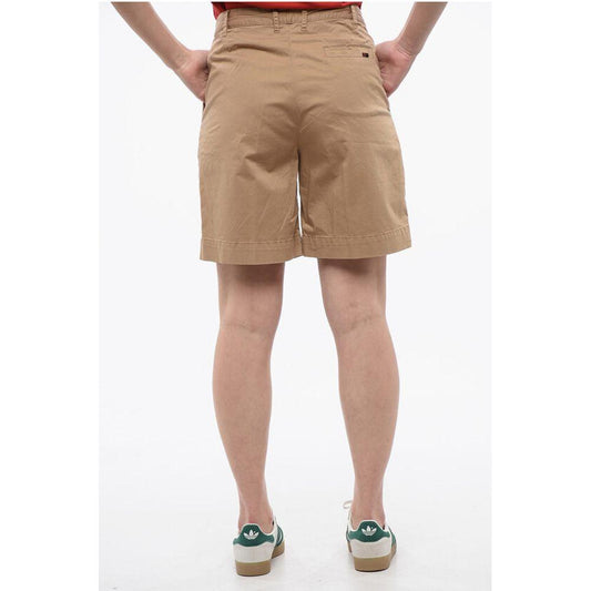 Woolrich Double-pleated Stretch Cotton Shorts with Belt LoopsDescription: Details: Spring-Summer Beige Buttons Zip closure Belt loops 3 pockets Front closure Pleats Normal waisted EARTH NUANCES P642732