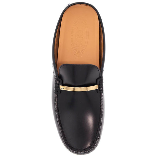 Tod'S black calfskin slip-on loafers with metallic strap and rubber sole Loafers Tod'S Dark Salmon
