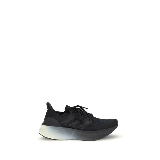 Y-3 Black Fabric Athletic Sneakers featuring adidas PRIMEKNIT upper, BOOST midsole, and TPU heel cage.