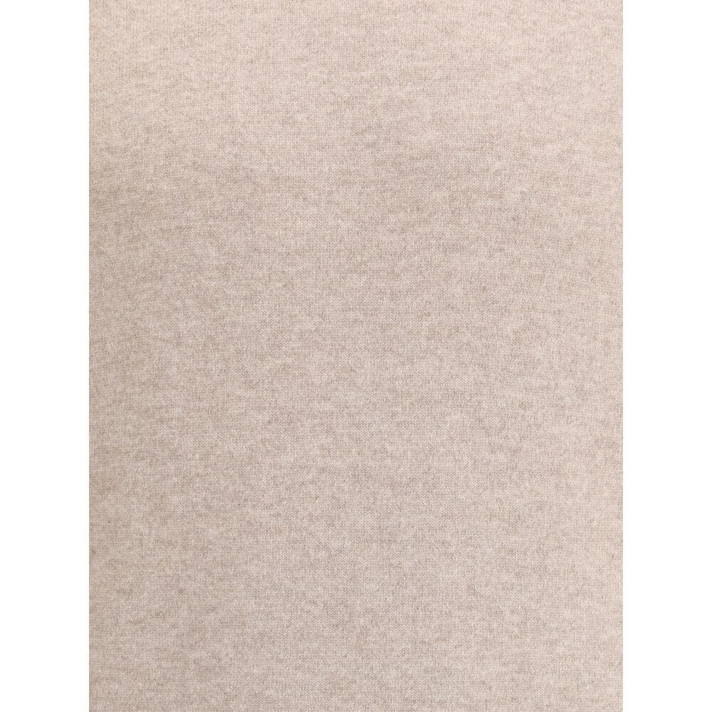 Close-up of ZEGNA Beige Cashmere Cashmere Sweater fabric showing soft texture and elegant design.