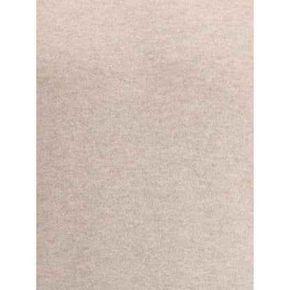 Close-up of ZEGNA Beige Cashmere Cashmere Sweater fabric showing soft texture and elegant design.
