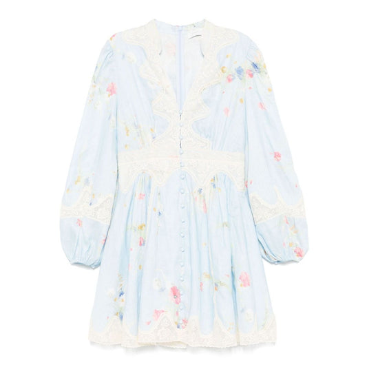 Zimmermann Lucky plunging lace mini dress Dresses
