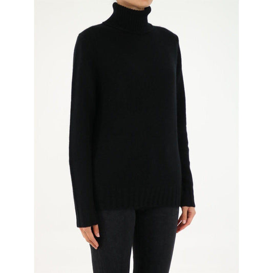 Allude Black Roll-Neck Cashmere Sweater WOMAN KNITWEAR ALLUDE Black